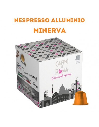 CAFFE DI ROMA NESPRESSO ALLUMINIO MINERVA Crema Bar - Astuccio 50 Capsule Autoprotette in Alluminio