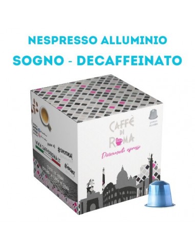 CAFFE DI ROMA NESPRESSO ALLUMINIO SOGNO DECAFFEINATO - Astuccio 50 Capsule Autoprotette in Alluminio